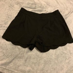 Unique cut black shorts